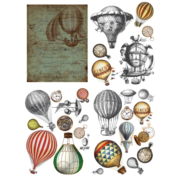 Transfér na nábytok Hot Air Balloons and Clocs