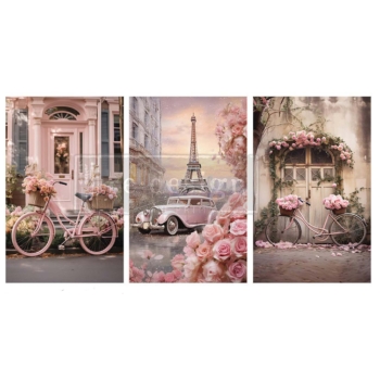 Set papierov na dekupáž Parisian Bloom Haven (3ks)