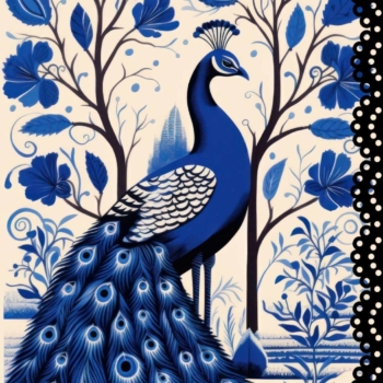 Set papierov na dekupáž Blue Peacock (3ks)