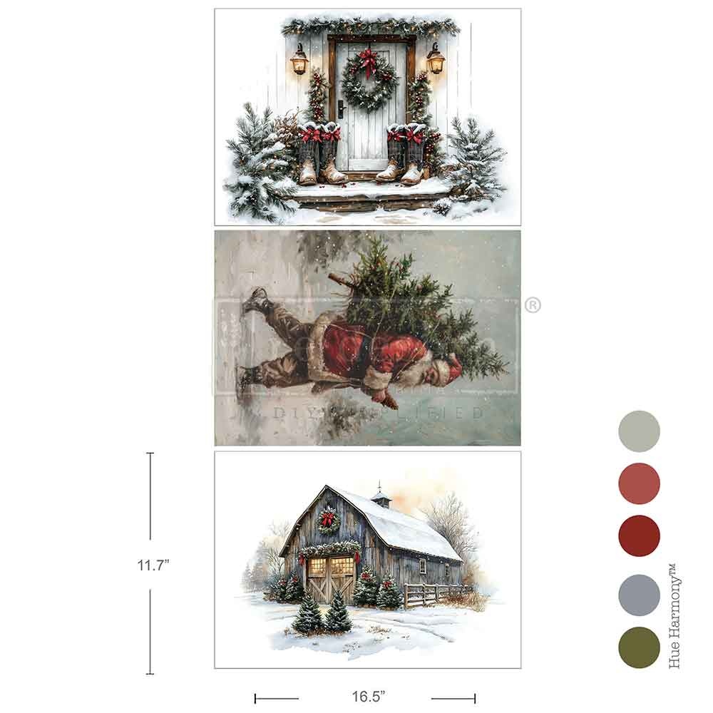 Papier na dekupáž Santa's Woodland Stroll