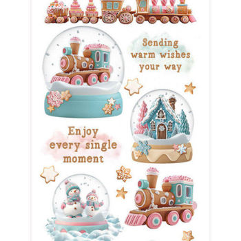 Transfér na nábytok Snowglobes - Candy Christmas