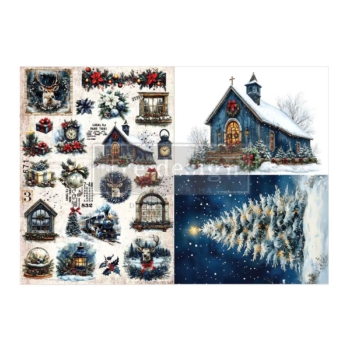 Set papierov na dekupáž Hearth & Holly A3